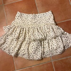 EUC - beige floral print ruffled skirt - size Medium